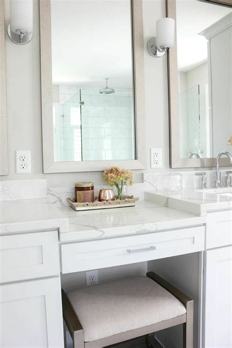 Master Bathroom Vanity With Makeup Area Clipper City House