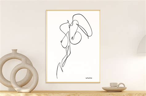 Printable Nude Woman Line Drawing Art Gallery Wall Decor Body Etsy