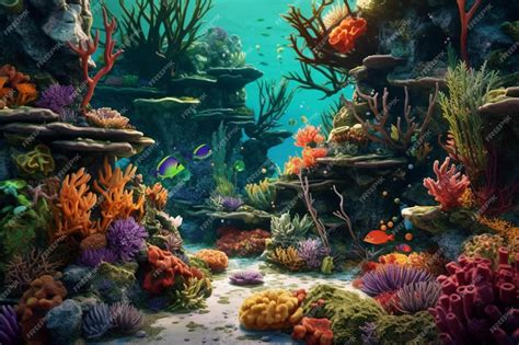 Premium AI Image | An underwater world with colorful coral reefs