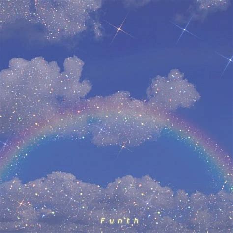 SUPER AESTHETIC RAINBOW SKY WITH GLITTER FUNTH WALLPAPER | Rainbow aesthetic, Blue aesthetic ...