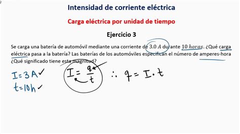 INTENSIDAD DE CORRIENTE ELÉCTRICA EJERCICIO 3 YouTube