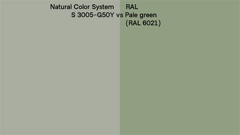 Natural Color System S 3005 G50y Vs Ral Pale Green Ral 6021 Side By