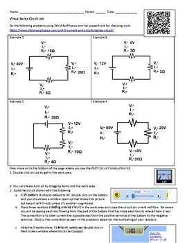 Series Circuit Ws To Go With Stickmanphysics And A Phet Lab By Stickman