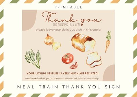 Printable Meal Train Sign Etsy