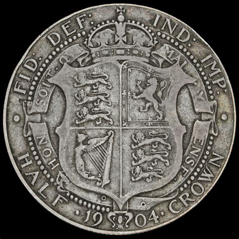 Edward Vii Silver Half Crown Rare Avf