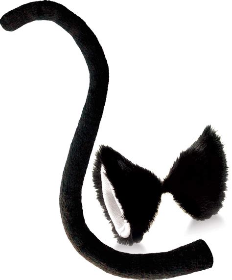 Buy OLYPHANCat Ears and Tail Set Black Cat Ear Clips and Long Tail ...