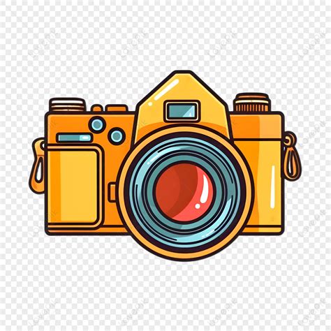 Camera Orange Cartoon Illustration,world Photography Day,camera Logo ...