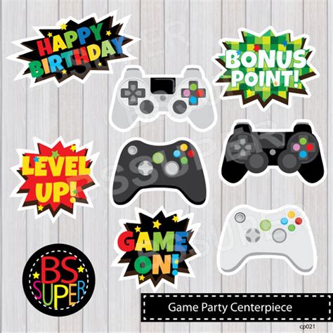 Video Game Party Centerpiece Video Game Party Cake Topper Etsy In