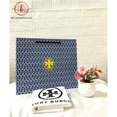 Jual Paper Bag Tory Burch Biru Pembungkus Kado READY STOCK JKT