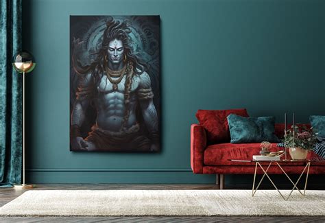 Lord Shiva Canvas Wall Art Shiva Hinduism Canvas Print Shiva Gurudeva