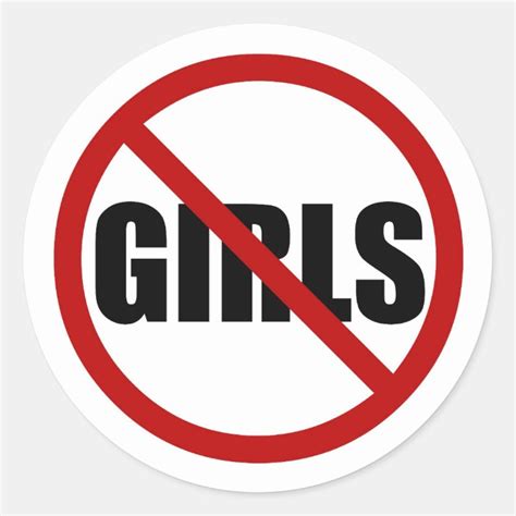 No Girls Allowed Sign Typography Sticker