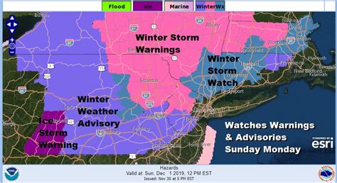 National Weather Service Snow Forecast Maps For Sunday Monday December