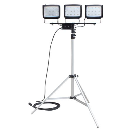 Triple Headed Portable Led Flood Light On Telescoping Tripod Released