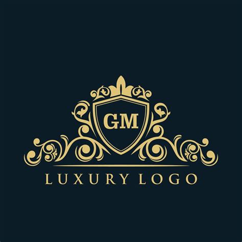 Letter GM logo with Luxury Gold Shield. Elegance logo vector template ...