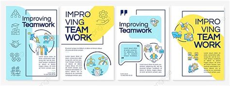 Improving Teamwork Blue And Yellow Brochure Template Poster Template