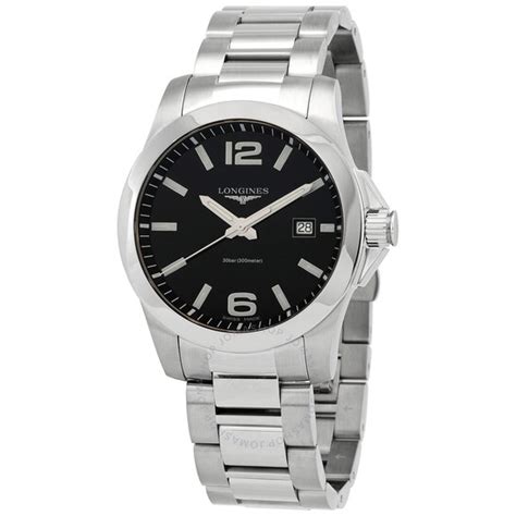 Longines Conquest Quartz Black Dial Mens Watch L37594586