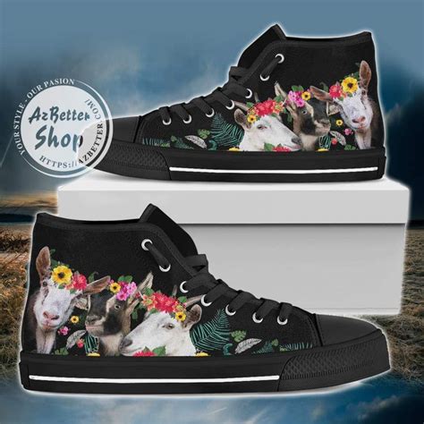 Farm Goats Flower Womens High Top Shoe Womens High Top Shoes High