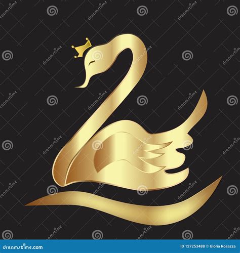 Logo Gold Swan With Crown Logo Vector Design Id Business Card Image