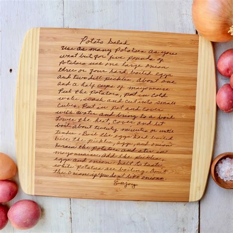 Recipe Cutting Board Handwritten Handwriting Recipe Put Your Etsy