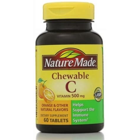 Nature Made Vitamin C 500 Mg Chewable Tablets Orange 60 Ea Pack Of 3