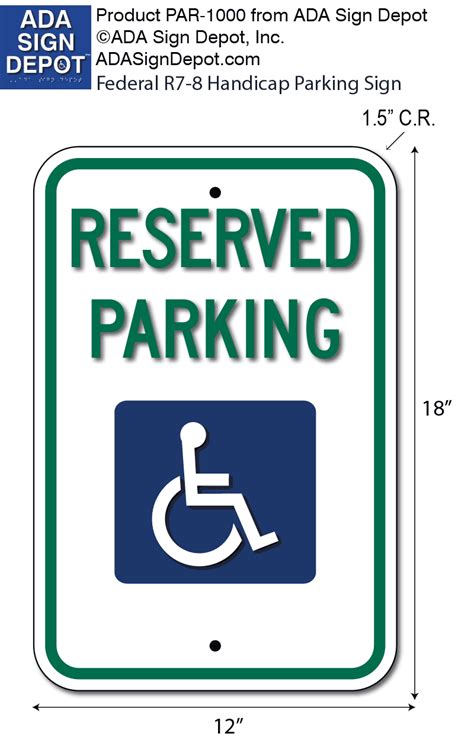 Handicap Parking Sign Dimensions