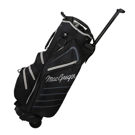 Macgregor Golf Vip Cart Bag With Built In Wheels Handle 14 Way Divider Blacksilver