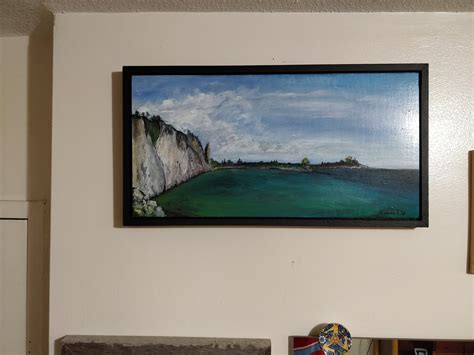 View Of The Scarborough Bluffs Oil On Canvas Landscape Painting With