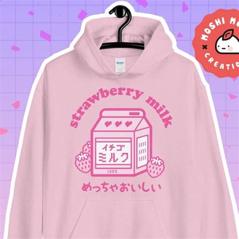 Cute Kawaii Strawberry Milk Shirt Japanese Anime Aesthetic Etsy