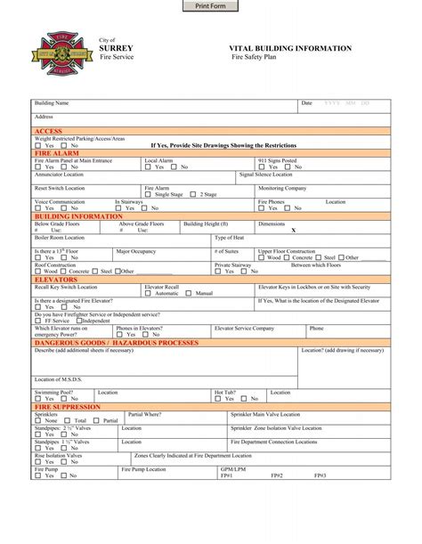 Vital Building Information Sheet City Of Surrey