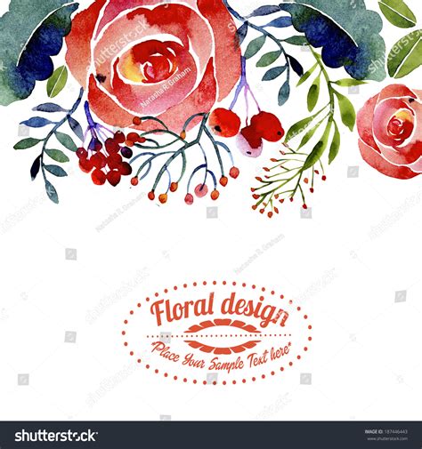 Contemporary Floral Greeting Card Or Border Design Stock Photo ...