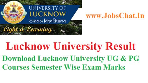 Lucknow University Result 2019 | View UG & PG Sem Exam Results