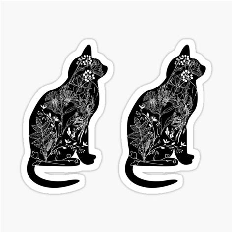 Flower Is My Life Little Black Cat Flowers Sticker By Millieroku Redbubble