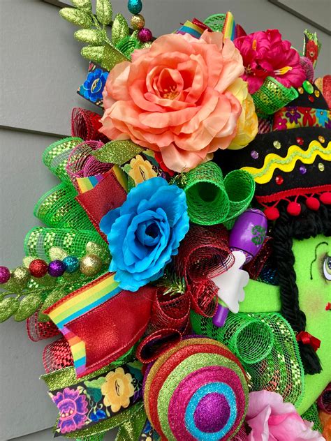 Fiesta Wreath For Front Door Cinco De Mayo Wreath For Front Door