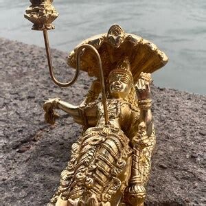 Vishnu Brass Statue Lord Vishnu Sleeping on Sheshnag Statue - Etsy