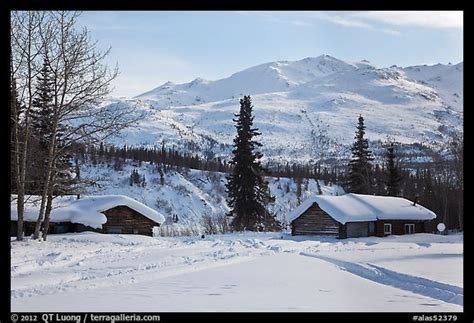 Picture/Photo: Cabins and winter landscape. Wiseman, Alaska, USA