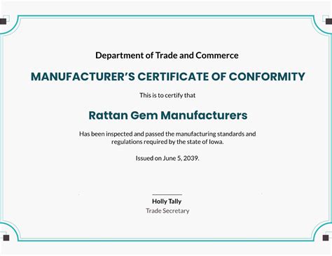 Free Printable Conformance Certificate To Customize Online