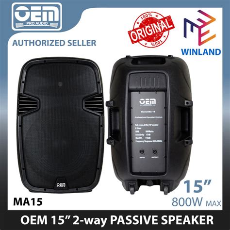 OEM Professional By Winland Audio Passive Speaker 2 Way 15 800W MA15