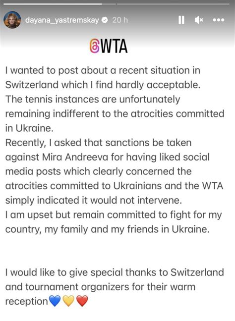 Wta Yastremska J Ai Demand Que Des Sanctions Soient Prises Contre