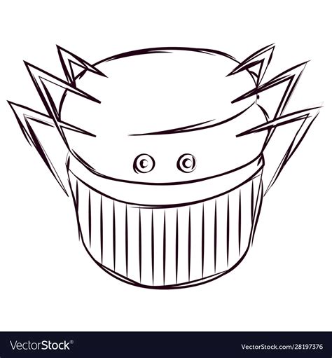 Cupcake Halloween Sketches Royalty Free Vector Image