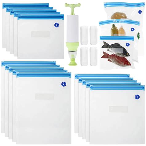 Reutiliz Veis V Cuo Food Storage Bags Set Sous Vide Bags Kit 4