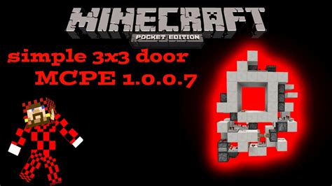 Simple Compact 3x3 Redstone Piston Door Tutorial Minecraft Pocket