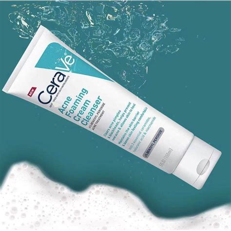 ♞cerave Acne Foaming Cream Cleanser 4％ Benzoyl Peroxide Acne Treatment 150ml Shopee Thailand