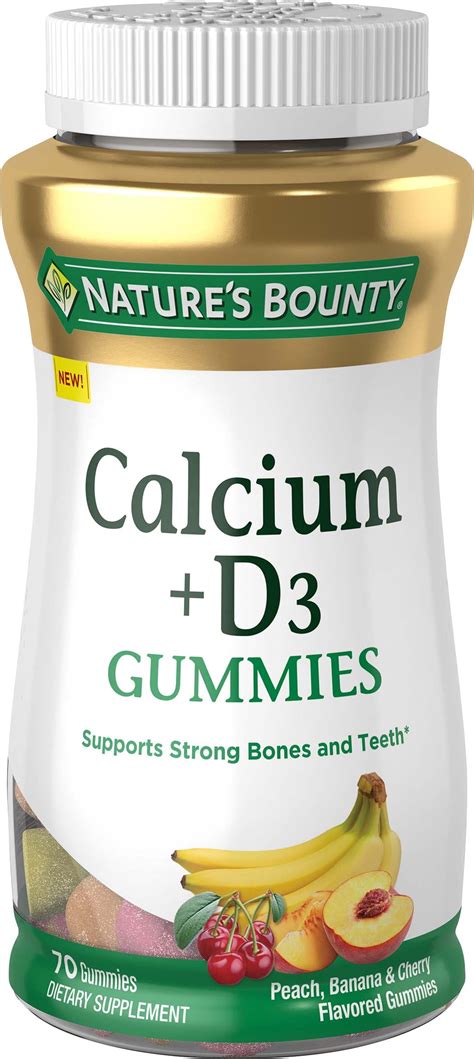 Nature’s Bounty Calcium Vitamin D3 Gummies Multi Flavored 70 Ct