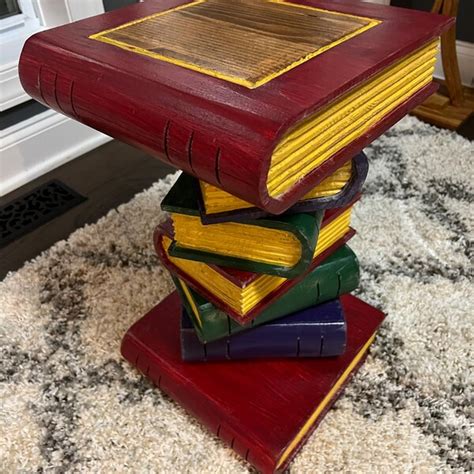 stacked book  table etsy