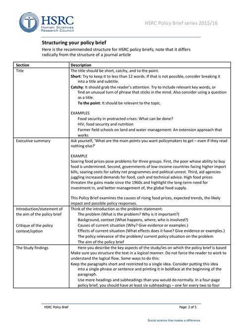 Free Policy Brief Template