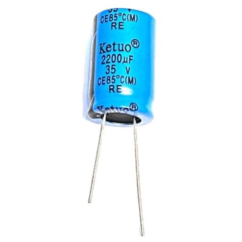 Kit 10 Peças Capacitor Eletrolítico 2200uf 2200mf 35v 85° Azul 16x20 Ketuo Capacitores