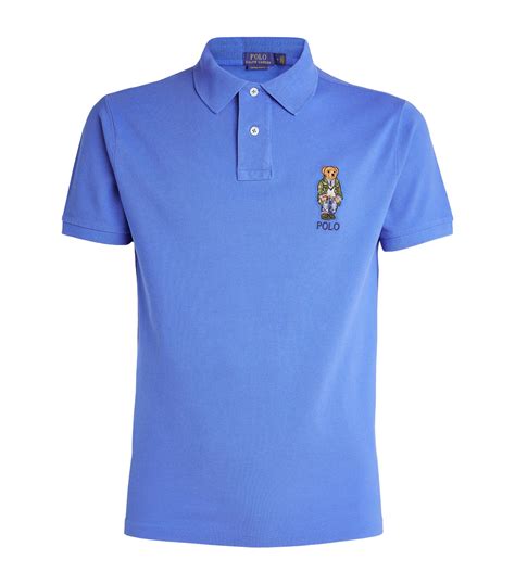 Mens Polo Ralph Lauren Blue Polo Bear Polo Shirt Harrods Uk