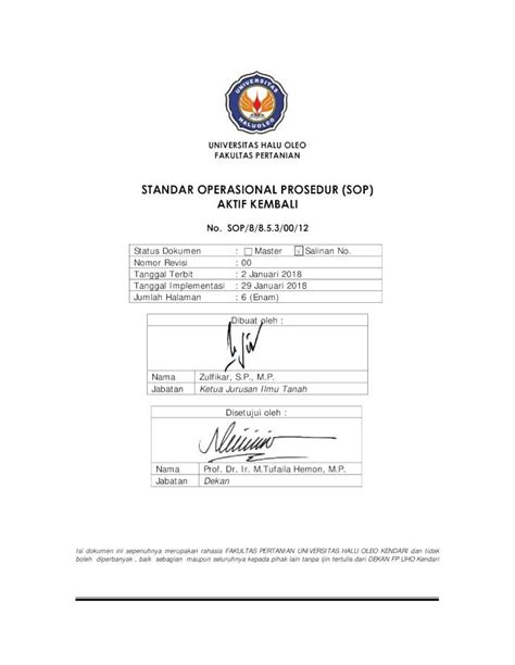 PDF STANDAR OPERASIONAL PROSEDUR S OP AKTIF Pembayaran UKT