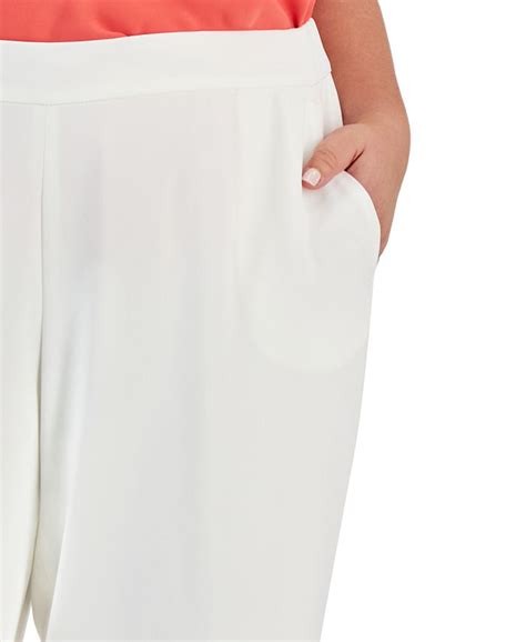 Kasper Plus Size Pull On Elastic Back Straight Leg Pants Macys