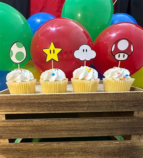 Super Mario Bros Cupcake Toppers Etsy